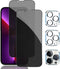 pehael [2+2 Pack iPhone 13 Pro Max Privacy Screen Protector with Camera Lens Protector Full Coverage Anti-Spy Tempered Glass Film 9H Hardness Upgr...