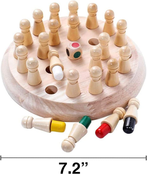 Wooden Memory Chess Game, Wooden Memory Match Stick Chess Board Game, Wooden Memory Chess Educational Board Games Multi Player Family Games for Ki...