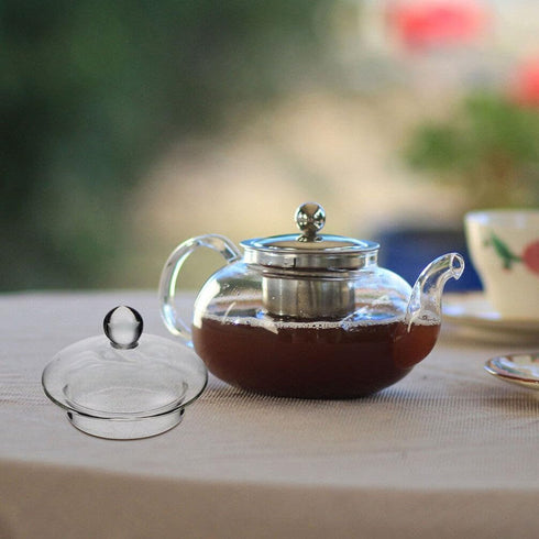 Kichvoe Glass Teapot Lid Replacement, Clear Teapot Accessory Glass Tea Kettle Cover For Home Kitchen Teapots, 2.55x2.55x1.77in, For 400ml Glass Te...