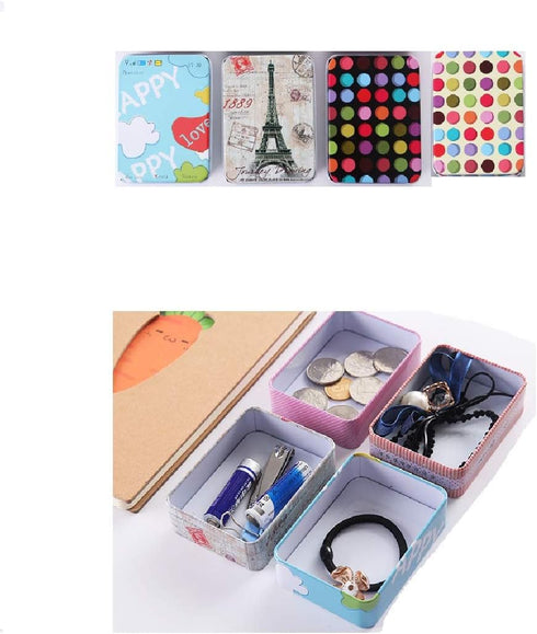 5 Pack Metal Tins Box Containers 3.54 x 2.56 x 1.1 inch, Mini Portable Small Tins with Lids, Rectangular Case Empty Box for Candies, Pills, Earrin...