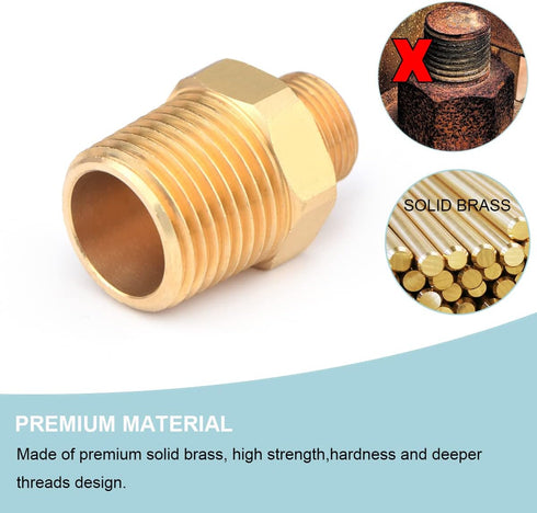 4 Pack RV Faucet Adapter 1/2 to 3/8 Reducer Faucet Supply Line Adapter Brass Compression Fitting Compatible with Plumbing Water Hose...