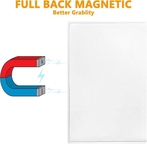 Mingting Magnetic Picture Frame, Holds 5X7 Inches Pictures, Reusable While Magnet Fridge Photo Sleeves for Refrigerator, Locker,Office Cabinet (Wh...