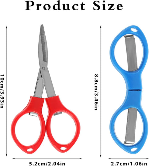 Folding Scissors, 3Pack small scissors Portable Mini Travel Trip Scissors Crafting Scissors Stainless Steel Retractable Mini Scissors for Home Off...