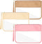 3 Pcs Preppy Makeup Bag Clear Zipper Pouches for Travel Clear PVC Flat Pouch Nylon Clear Makeup Bags Cosmetic Travel Clear Toiletry Bags Clear Mak...