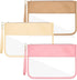 3 Pcs Preppy Makeup Bag Clear Zipper Pouches for Travel Clear PVC Flat Pouch Nylon Clear Makeup Bags Cosmetic Travel Clear Toiletry Bags Clear Mak...