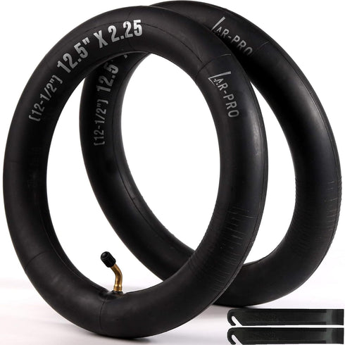 (2 Pack) AR-PRO Scooter Replacement Inner Tubes - 12.5" x 2.25" Inner Tubes with Angled Valve and FREE 2 Tire Levers Compatible With Razor Pocket ...