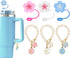 ?3 +3) YILANCOL Straw Cover Compatible with Stanley Tumbler 3PCS Straw Toppers with 3 Initial Letter Butterfly Charms Personalized Handle Charm Fo...
