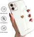 Teageo Compatible with iPhone 12 Case for Women Girl Cute Love-Heart Luxury Bling Plating Soft Back Cover Raised Full Camera Protection Bumper Sil...