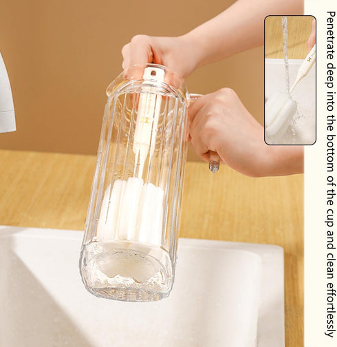 2Pcs Long Handle Bottle Brush Cleaner Flexible Reusable Bottle Cleaning Brush for Cups Mugs Water Bottles Wine Glasses Baby Bottles...