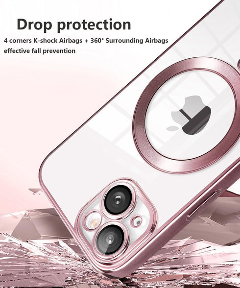 Magnetic Case for iPhone 15 Plus Case Clear Compatible with MagSafe Built-in Camera Lens Protector Soft Slim Shockproof Phone Case Cover for iPhon...