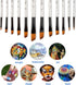 Artist Paint Brushes Set, 12pcs Professional Angular Paintbrushes for Acrylic Watercolor Oil Painting, Face Body Nail Art, Crafts, Canvas, Rock, S...
