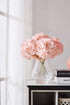 Artificial Hydrangea Flowers Blush Heads 10 Fake Hydrangea Silk Flowers for Wedding Centerpieces Bouquets DIY Floral Decor Home Decoration with St...