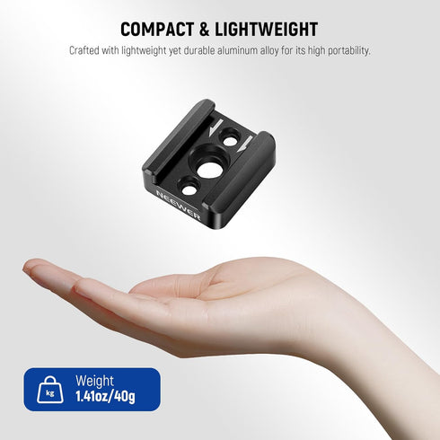 NEEWER 3 Pack Cold Shoe Mount Adapter, Cold Shoe Bracket with 1/4" Thread, Compatible with SmallRig DSLR Camera Cage Microphone LED Light Monitor ...