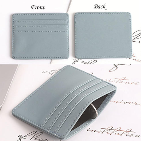Credit Card Holder Wallet, Slim Minimalist Front Pocket Wallet, ID Case Wallet Small Compact Leather Wallet Coin Purse with Keychain (QX131)...