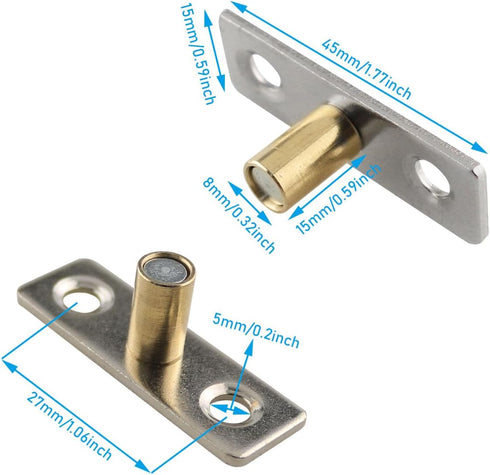4PCS 8mm Stainless Steel Barn Door Roller Sliding Floor Guide Sliding Door Barn Door Hardware Accessories Roller Guide Sliding Barn Door Floor Gui...