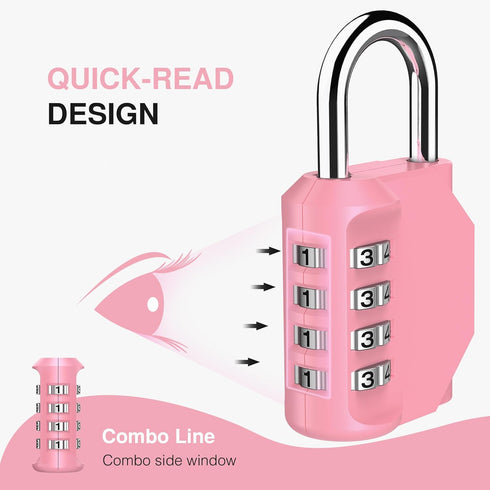 Puroma 1 Pack Combination Lock 4 Digit Locker Lock Outdoor Waterproof Padlock for School Gym Locker, Sports Locker, Fence, Toolbox, Gate, Case, Ha...