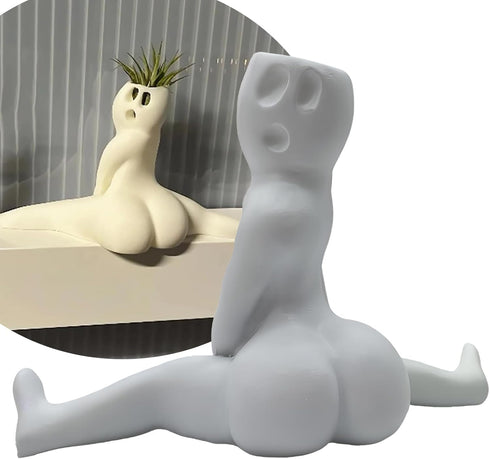 Funny Halloween Big Booty Ghost Planter Display Gag Hilarious Air Plant Display-Big Booty Ghost Holder Funny Gift Butt Planter Resin Air Fern Stan...