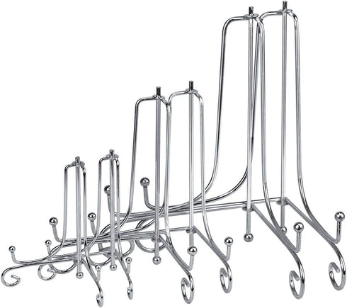 LIONWEI LIONWELI 6 Pack Iron Display Stand,Silver Iron Easel Plate Holder Stand for Displaying Pictures, Plates, Books and Arts (4, 6, 8 inch)...