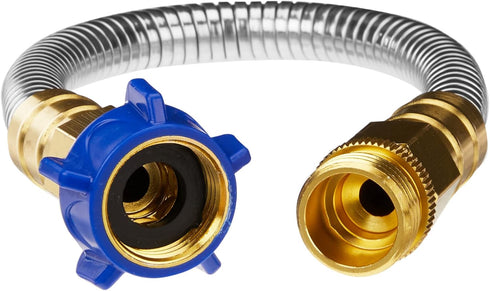 Tardigrade Steel Hose 1FT Metal Garden Hose Short - 304 Stainless Steel Water Hose 1 FT Dog Chew Crush Proof, Flexible, Heavy Duty Brass No Kink, ...