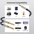 3.5mm 1/8 TRS to Dual 6.35mm 1/4 TS Mono Breakout Cable Y Splitter Stereo Cord Adapter Compatible with iPhone, iPod, Computer Sound Card, CD Playe...