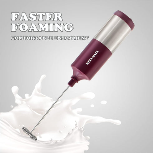 Milk Frother Handheld Battery Operated, Waterproof Electric Whisk Foam Maker for Coffee, Durable original Drink mixer for Latte, Cappuccino, Hot C...
