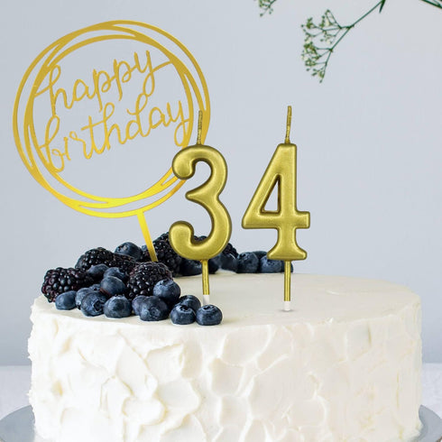 10-Piece Number Birthday Candles - Glitter Cake Toppers for Birthday & Wedding Parties...