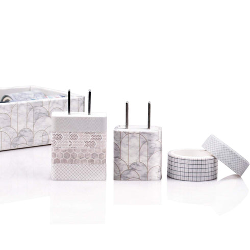 12 Rolls Washi Tape Set, Geometric Pattern Japanese Decorative Writable Washi Masking Tape for Scrapbook,DIY,Crafts,Gift...