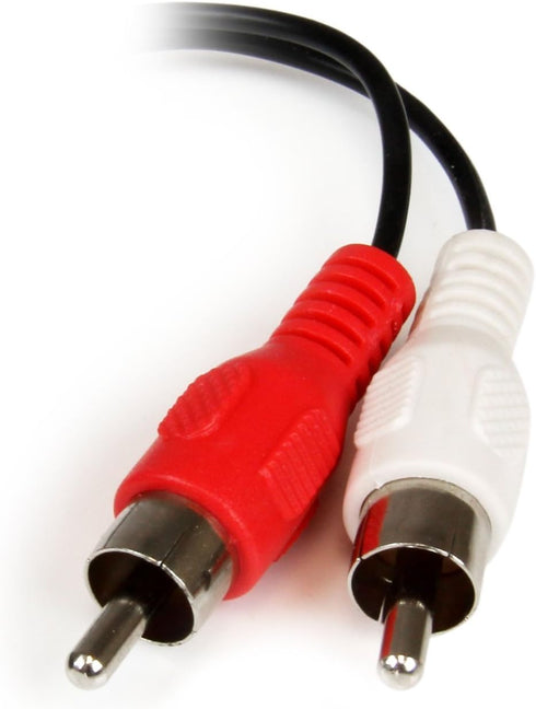 StarTech.com MUFMRCA 6-Inch 3.5mm Female to 2 x RCA Male - RCA to AUX Y Stereo Splitter Cable, Black...