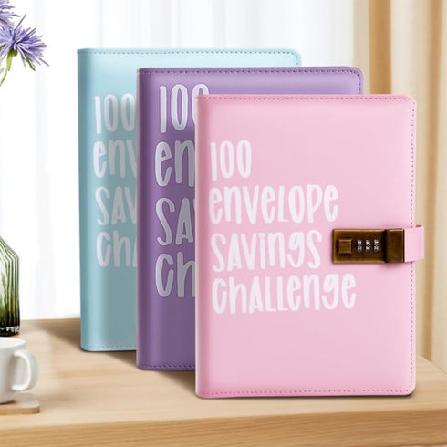 New 100 Envelope Challenge Binder with Password, 100 Envelopes Money Saving Challenge, Envelope Challenge Binder, Fun Way to Save $5,050 Savings (...