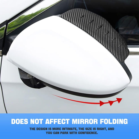 2Pcs Car Rear View/Side Mirror Rain Visor Guard, Carbon Fiber Appearance , Waterproof Smoke Guard Auto Eyebrow Cover, Exterior Accessories for Mos...