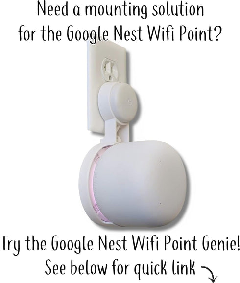 The Nest Wifi Pro Genie Wall Mount Outlet Holder Stand (1-Pack) | Lowest Profile | Open Access | No Messy Screws or Tape | Reinforced Support | Ho...