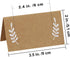 Supla 100 Pcs Place Cards with White Laurel Leaves Kraft Paper Cards Rustic Wedding Table Name Number Blank Table Tent Cards Table Name Tags Table...