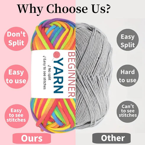 Yarn for Crocheting,Easy Peasy Yarn,Beginner Yarn with Easy-to-See Stitches,Beginner Yarn for Crocheting,Beginner Crochet Yarn......