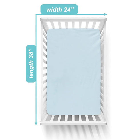 American Baby Company Heavenly Soft Chenille Fitted Mini Crib Sheet 24" x 38", Warm and Cozy Chenille Portable Sheet, Blue, for Boys and Girls, Fi...