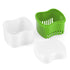 Denture Cup Bath Box Case with Strainer Basket, Dental Retainer Case Soaking Container Denture Cleaning Cup for Upper and Lower(Light Green)...