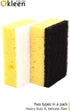 Yellow Multi Use Scrub Sponge. Made in Europe. Large Pack of 18. 4.3x2.8x1.4 inches. Black Heavy Duty & White Non Scratch Fiber. Best Odorless & D...