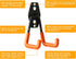 KURUI Heavy Duty Garage Hooks for Hanging, 2 Pack Garage Storage Hooks for Ladder Extension Cord Tool Cable, Wall Mount Small Utility U Hooks, Gar...