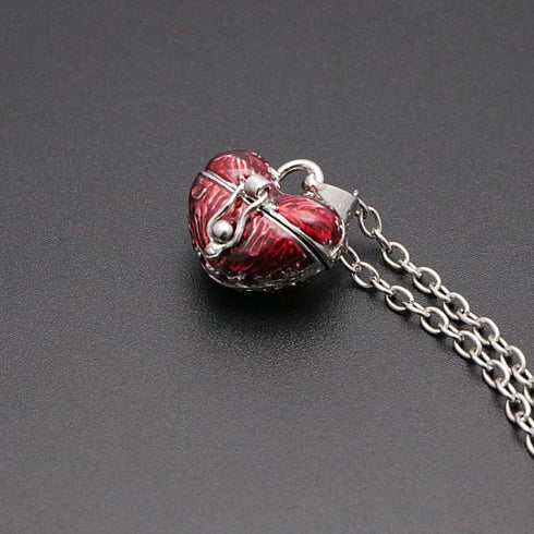 Heart Locket Pendant Necklace, Trendy Heart Shaped Box Pendant Necklace for Women Men Valentines Day Gift Jewelry Gift...