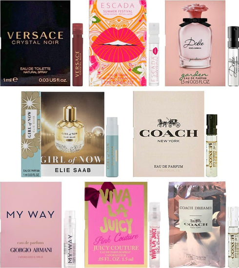 Women's High End Designer Fragrance Samples Set - Lot of 8 Perfume Sample Vials...