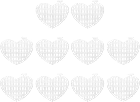 PATIKIL Plastic Mesh Canvas Sheets,10Pcs 2.96inch Cross Needlework Blank Yarn Crafting for Embroidery DIY Bookmarks Cup Mats, White, Heart Shape...