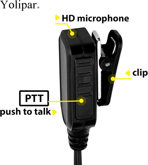 PR400 Earpiece Compatible with Motorola Radio CLS1410 CLS1110 CP200 GP300 GP2000 Walkie Talkie with PTT Mic 2 Pin Headset Single-Wire Surveillance...