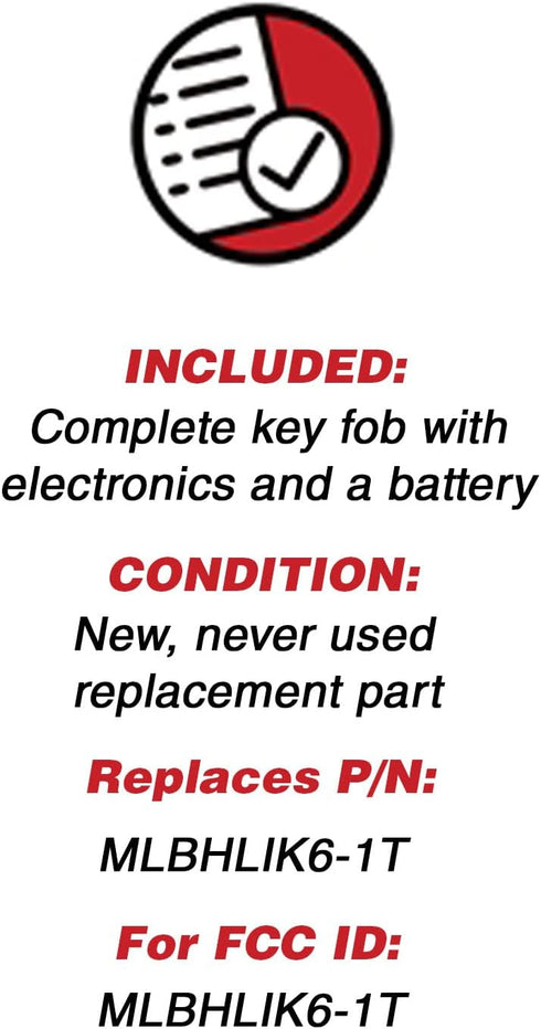 KeylessOption Keyless Entry Remote Fob Uncut Ignition Car Key for 2014-2015 Honda Civic, CR-V 2013-2016 Honda Accord MLBHLIK6-1T...