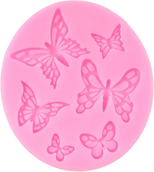 Butterfly Silicone Molds Mini Butterfly Fondant Cake Baking Mold For Chocolate Candy Cake Decoration Cupcake Topper Sugar Craft Polymer Clay Gum P...