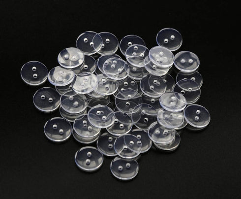 GANSSIA 20mm(13/16 Inch) Resin Clear Buttons with 2 Holes,Transparent Button for Shirt Sewing Scrapbooking DIY Project,Pack of 100pcs...