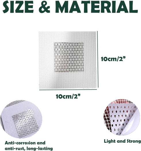 3 Pcs 2 Inch Wall Patch Repair,Drywall Repair Patch Self Adhesive Drywall Patch and Fiberglass Repair Kit,Heavy Duty Dry Wall Hole Repair Patch fo...