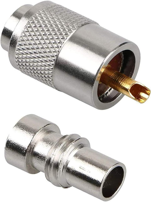 10 Pack UHF PL259 Solder Connector Plug with Reducer for RG8x, RG8, RG59, LMR-400, RG-213 Coaxial Coax Cable?Teflon Material 50ohm Low Loss RFAdap...