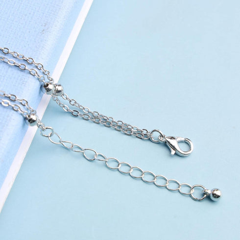Boho Layered Pearl Anklet Silver Heartbeat Ankle Bracelet Love Heart Anklet Chain Beach Satellite Anklets Beaded Foot Chain Jewelry for Women and ...