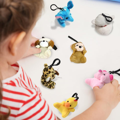 24Pack Mini Animal Plush Toy Set, Cute Animal Assortment Keychain Toys, Small Stuffed Animal Set Gifts for Kids, Christmas Stocking Stuffer, Easte...