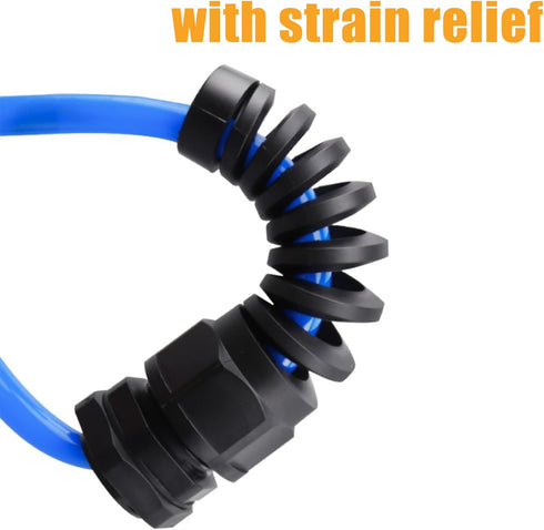 2 Pcs Black PG7 Cable Gland Waterproof IP68 Nylon Joint Adjustable Locknut with Flex Spiral Strain Relief for 4.5-7.8mm Dia Wire...