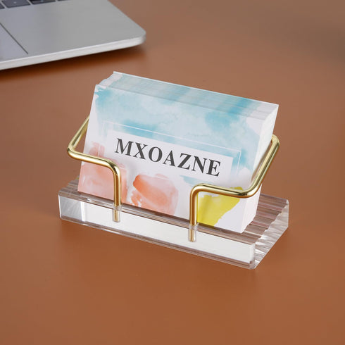 Acrylic Business Card Holder for Desk, Modern Clear Business Card Display Holder, Desktop Business Card Stand Business Cards Organizer, Holds 50 C...